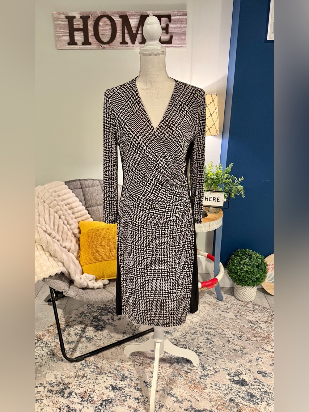 Lauren Ralph Lauren Faux Wrap Sheath Dress 12